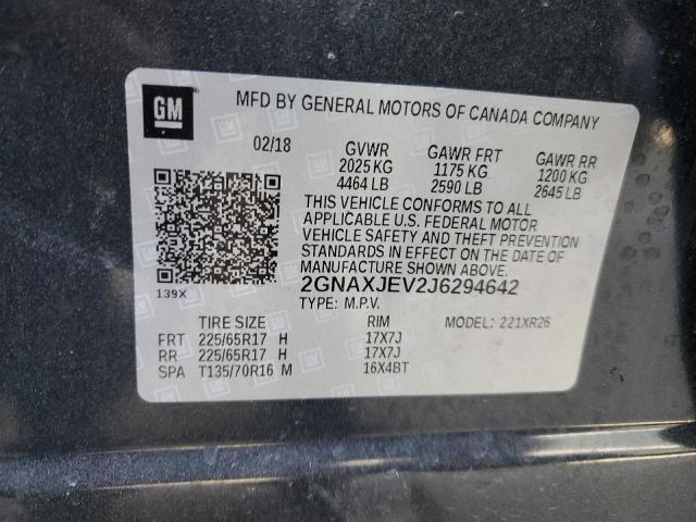 Photo 11 VIN: 2GNAXJEV2J6294642 - CHEVROLET EQUINOX LT 