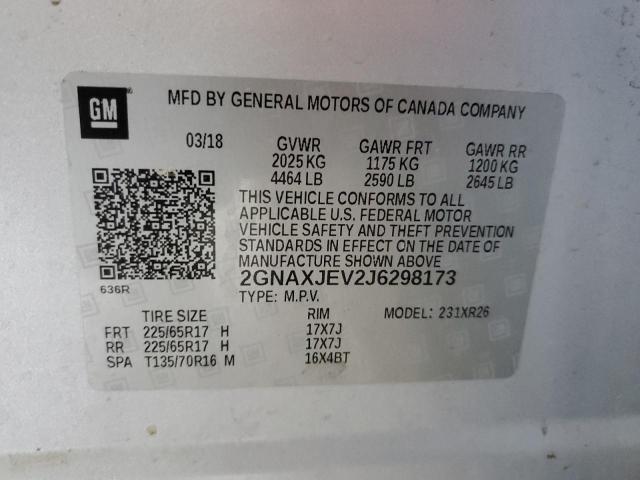 Photo 11 VIN: 2GNAXJEV2J6298173 - CHEVROLET EQUINOX 