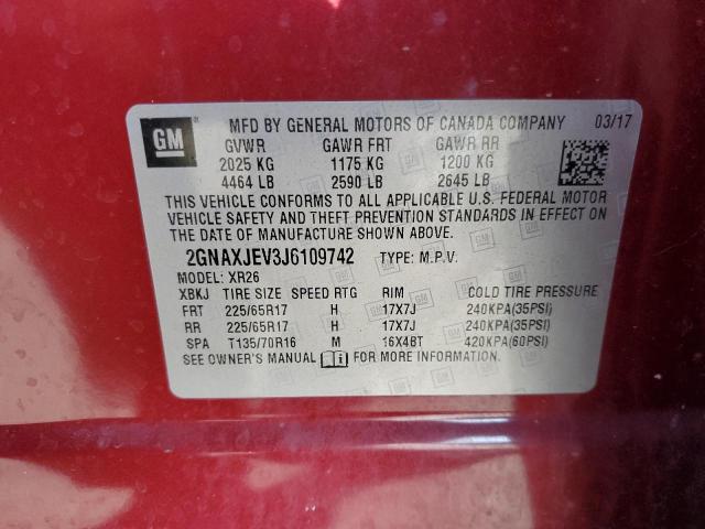 Photo 12 VIN: 2GNAXJEV3J6109742 - CHEVROLET EQUINOX 