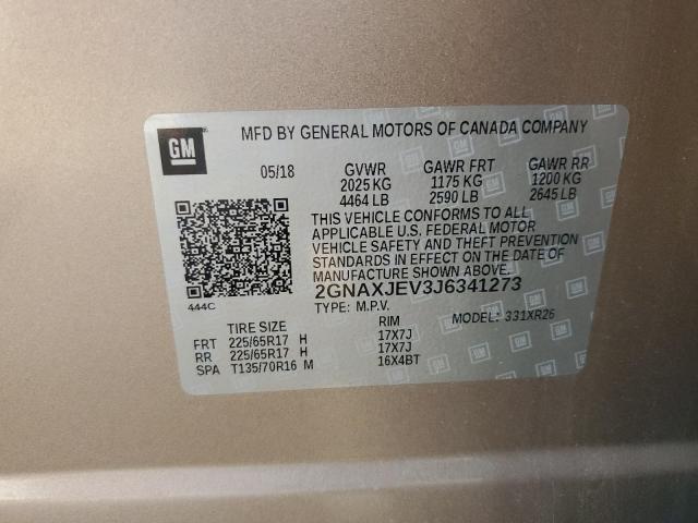 Photo 12 VIN: 2GNAXJEV3J6341273 - CHEVROLET EQUINOX 