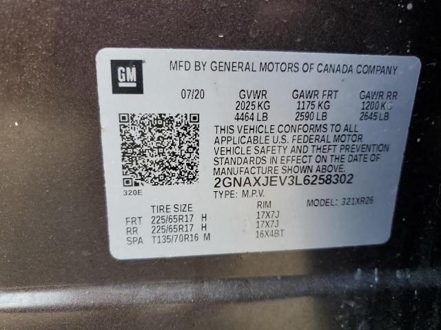 Photo 12 VIN: 2GNAXJEV3L6258302 - CHEVROLET EQUINOX LT 