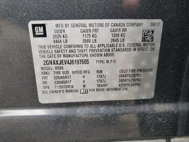 Photo 12 VIN: 2GNAXJEV4J6197605 - CHEVROLET EQUINOX LT 