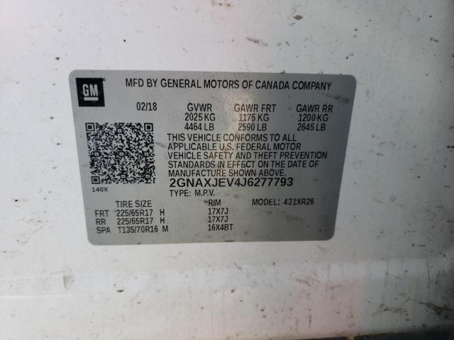 Photo 13 VIN: 2GNAXJEV4J6277793 - CHEVROLET EQUINOX LT 