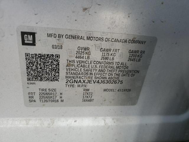 Photo 11 VIN: 2GNAXJEV4J6302675 - CHEVROLET EQUINOX 