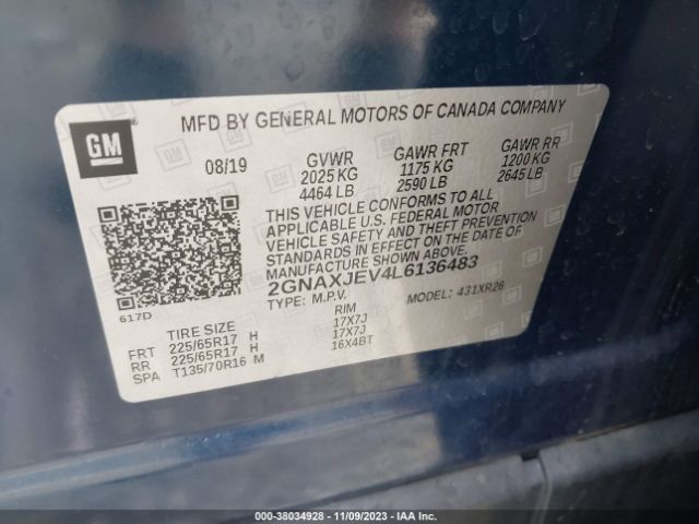 Photo 8 VIN: 2GNAXJEV4L6136483 - CHEVROLET EQUINOX 