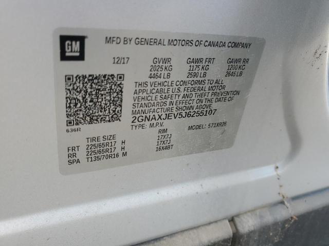 Photo 12 VIN: 2GNAXJEV5J6255107 - CHEVROLET EQUINOX LT 