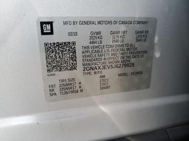 Photo 12 VIN: 2GNAXJEV5J6279925 - CHEVROLET EQUINOX LT 