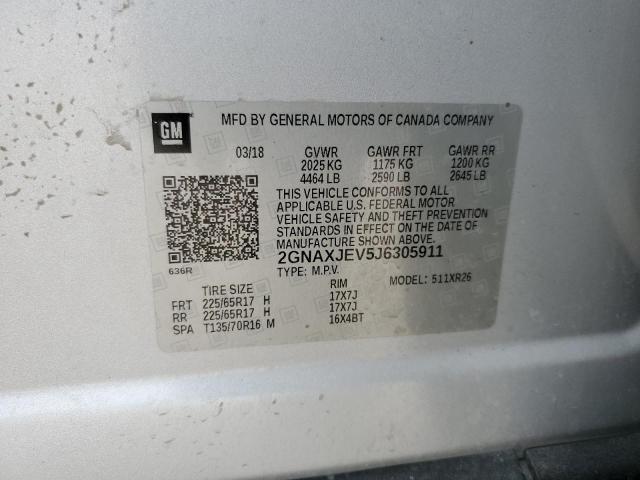 Photo 12 VIN: 2GNAXJEV5J6305911 - CHEVROLET EQUINOX 