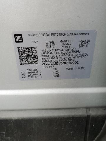 Photo 11 VIN: 2GNAXJEV5N6142201 - CHEVROLET EQUINOX LT 