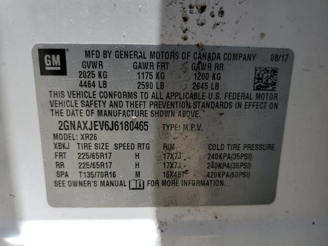 Photo 12 VIN: 2GNAXJEV6J6180465 - CHEVROLET EQUINOX LT 