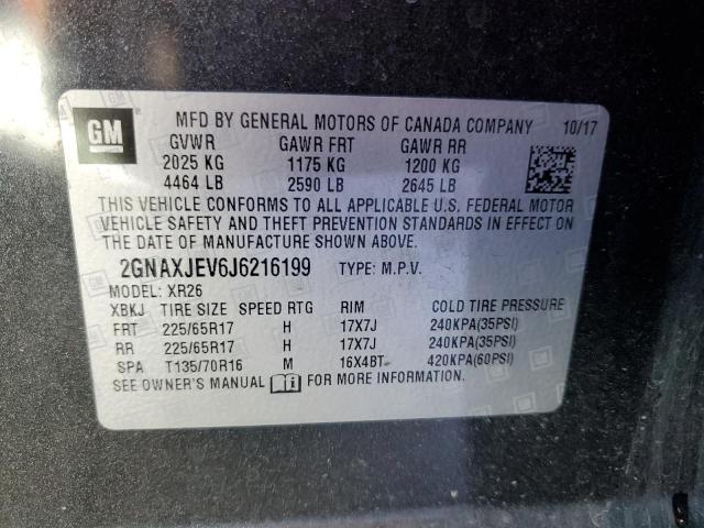 Photo 9 VIN: 2GNAXJEV6J6216199 - CHEVROLET EQUINOX LT 