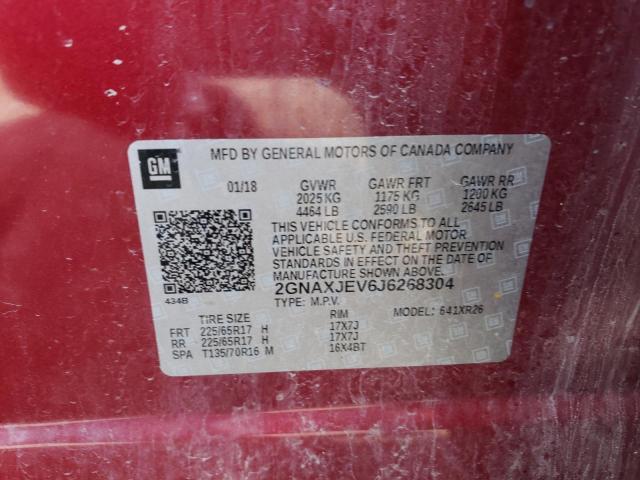 Photo 9 VIN: 2GNAXJEV6J6268304 - CHEVROLET EQUINOX LT 