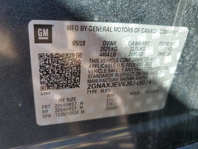 Photo 9 VIN: 2GNAXJEV6J6345074 - CHEVROLET EQUINOX LT 