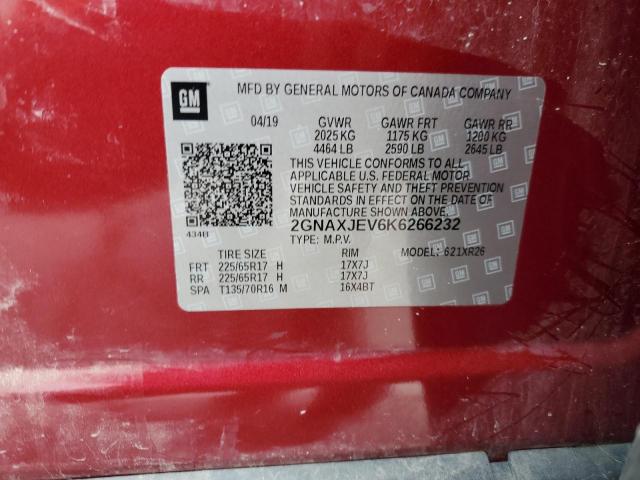 Photo 11 VIN: 2GNAXJEV6K6266232 - CHEVROLET EQUINOX 