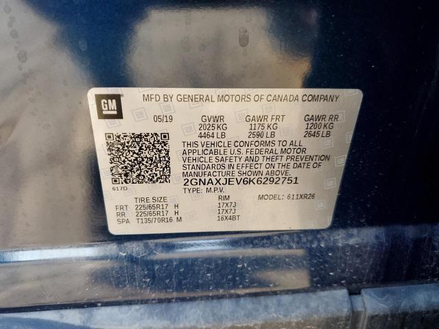 Photo 12 VIN: 2GNAXJEV6K6292751 - CHEVROLET EQUINOX 