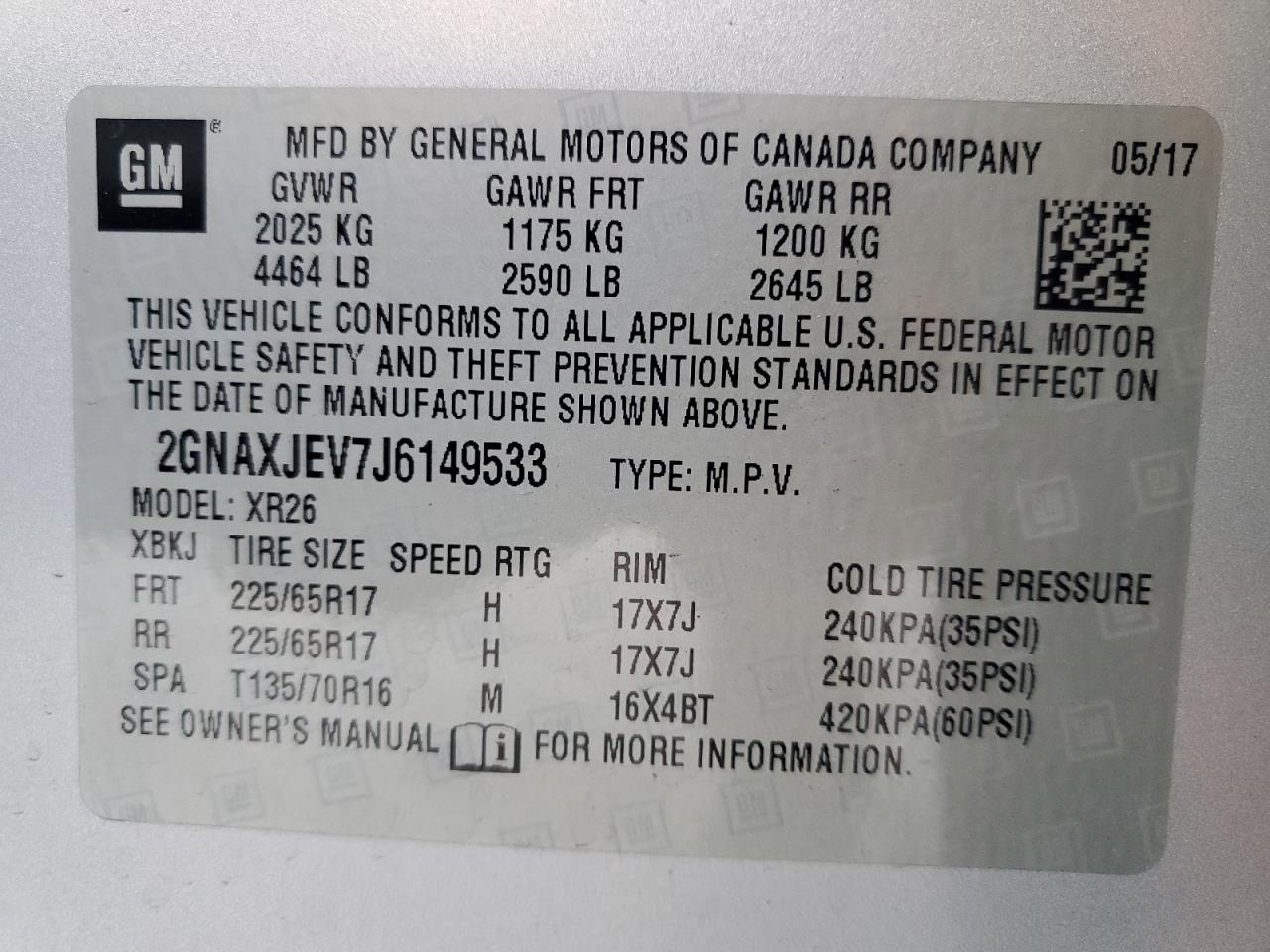 Photo 13 VIN: 2GNAXJEV7J6149533 - CHEVROLET EQUINOX 