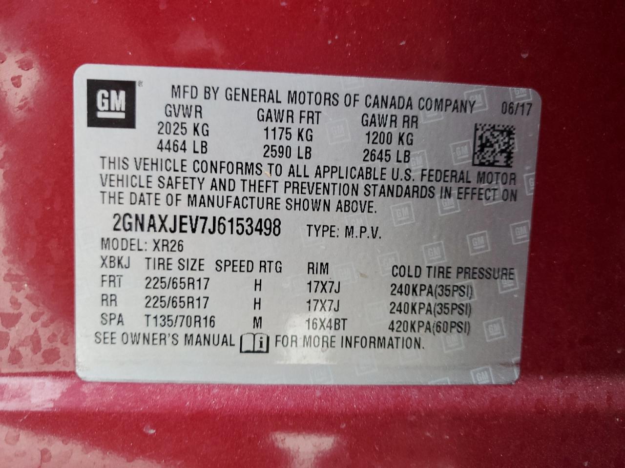 Photo 11 VIN: 2GNAXJEV7J6153498 - CHEVROLET EQUINOX 