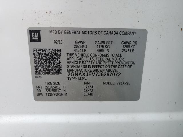 Photo 11 VIN: 2GNAXJEV7J6287072 - CHEVROLET EQUINOX 