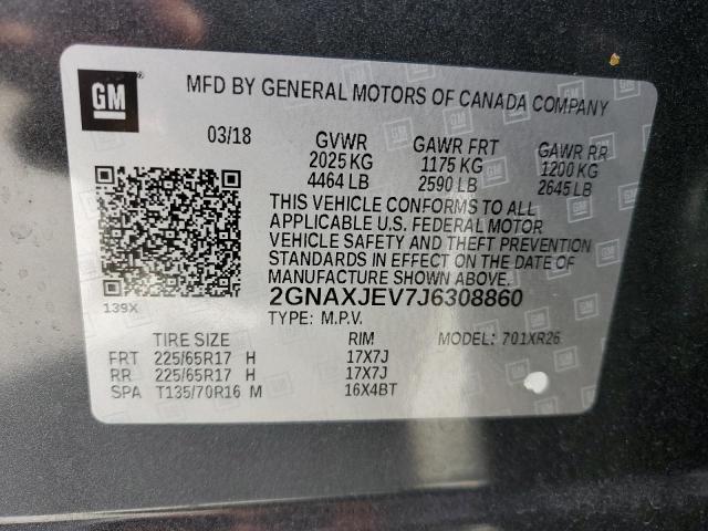 Photo 12 VIN: 2GNAXJEV7J6308860 - CHEVROLET EQUINOX LT 