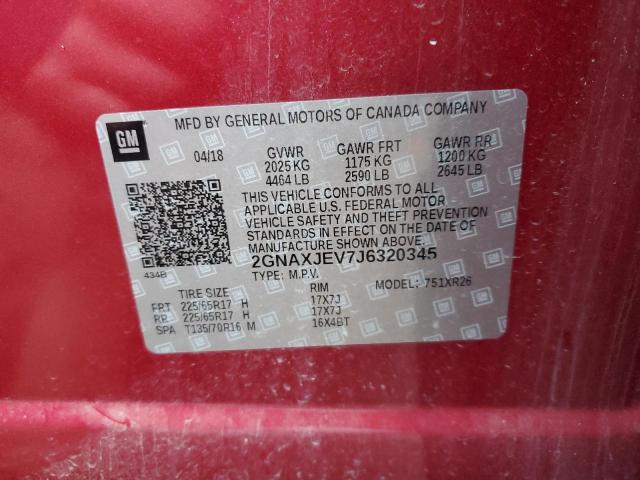 Photo 13 VIN: 2GNAXJEV7J6320345 - CHEVROLET EQUINOX 