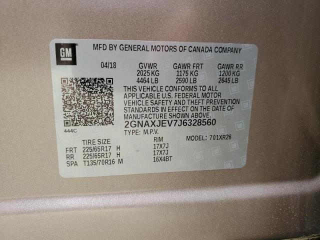 Photo 9 VIN: 2GNAXJEV7J6328560 - CHEVROLET EQUINOX LT 