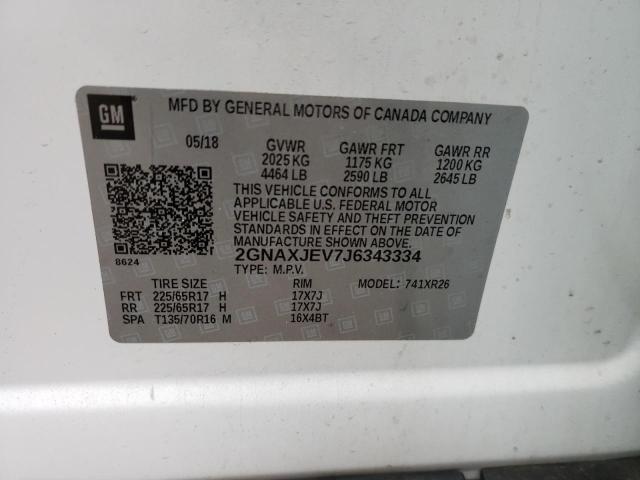 Photo 12 VIN: 2GNAXJEV7J6343334 - CHEVROLET EQUINOX LT 