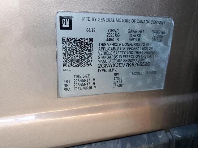 Photo 11 VIN: 2GNAXJEV7K6265526 - CHEVROLET EQUINOX LT 