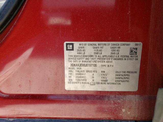 Photo 11 VIN: 2GNAXJEV8J6197106 - CHEVROLET EQUINOX LT 