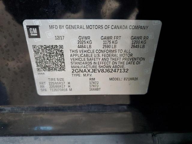 Photo 11 VIN: 2GNAXJEV8J6247132 - CHEVROLET EQUINOX LT 