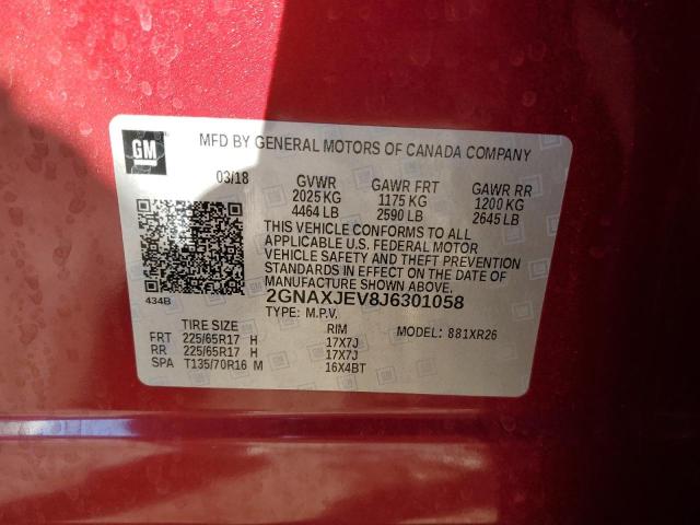 Photo 13 VIN: 2GNAXJEV8J6301058 - CHEVROLET EQUINOX LT 