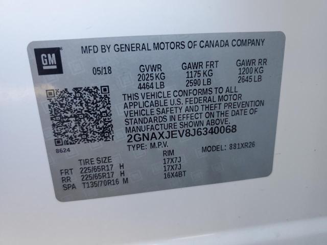 Photo 13 VIN: 2GNAXJEV8J6340068 - CHEVROLET EQUINOX LT 