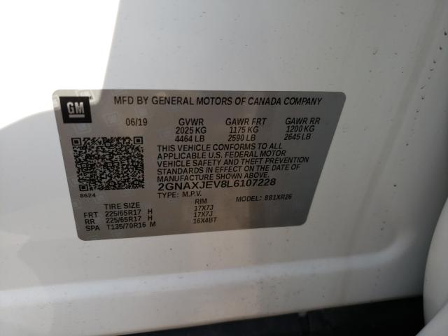 Photo 9 VIN: 2GNAXJEV8L6107228 - CHEVROLET EQUINOX LT 