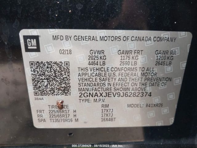 Photo 8 VIN: 2GNAXJEV9J6282374 - CHEVROLET EQUINOX 