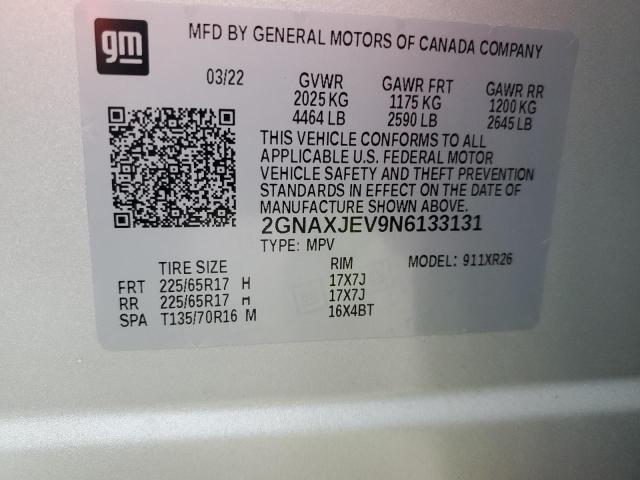 Photo 11 VIN: 2GNAXJEV9N6133131 - CHEVROLET EQUINOX LT 