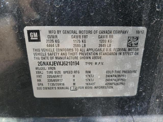 Photo 13 VIN: 2GNAXJEVXJ6210194 - CHEVROLET EQUINOX LT 