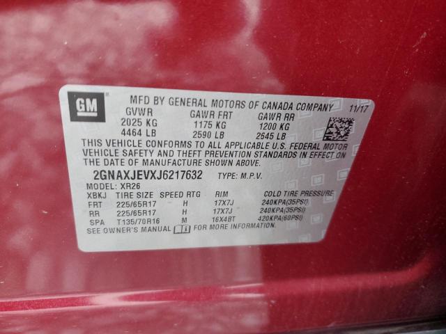 Photo 11 VIN: 2GNAXJEVXJ6217632 - CHEVROLET EQUINOX LT 