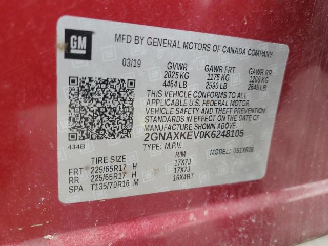 Photo 13 VIN: 2GNAXKEV0K6248105 - CHEVROLET EQUINOX 