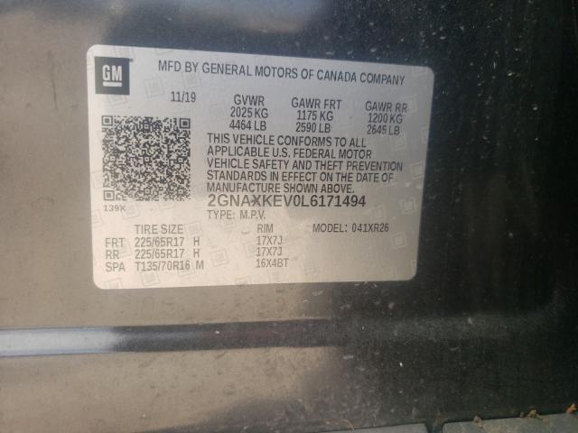 Photo 9 VIN: 2GNAXKEV0L6171494 - CHEVROLET EQUINOX LT 