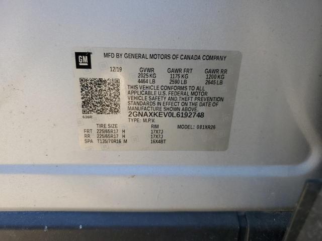 Photo 12 VIN: 2GNAXKEV0L6192748 - CHEVROLET EQUINOX LT 