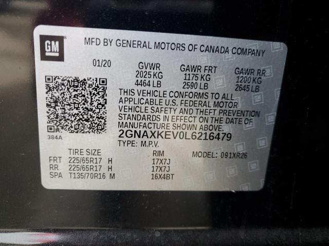 Photo 12 VIN: 2GNAXKEV0L6216479 - CHEVROLET EQUINOX LT 