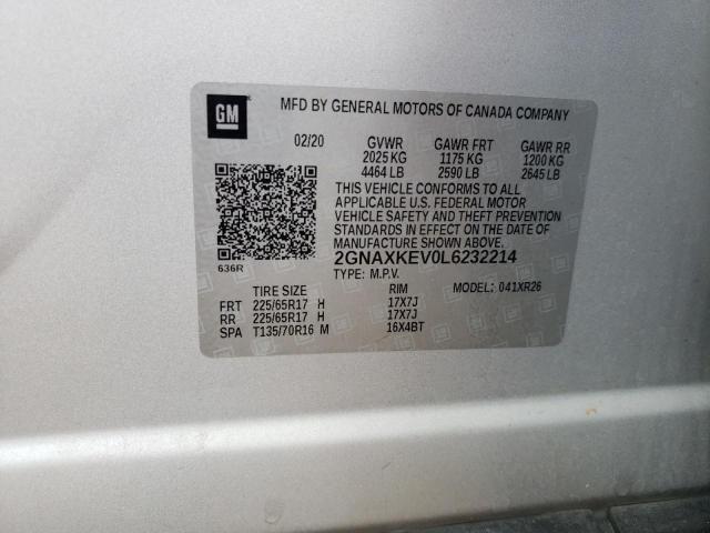 Photo 12 VIN: 2GNAXKEV0L6232214 - CHEVROLET EQUINOX 