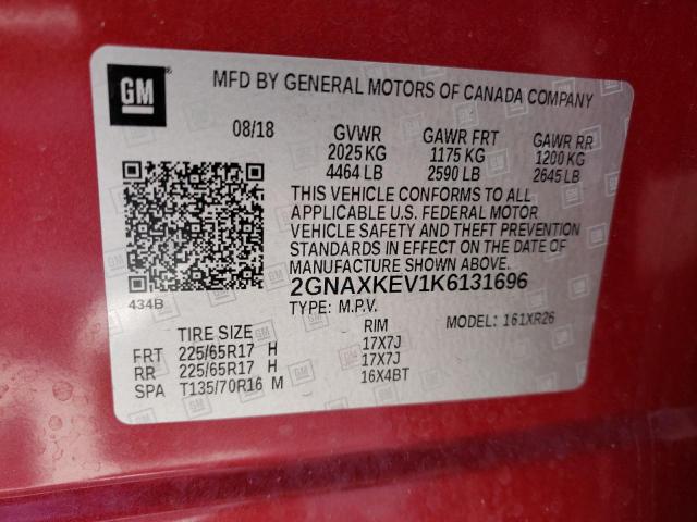 Photo 11 VIN: 2GNAXKEV1K6131696 - CHEVROLET EQUINOX LT 