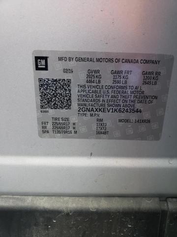 Photo 12 VIN: 2GNAXKEV1K6243544 - CHEVROLET EQUINOX LT 