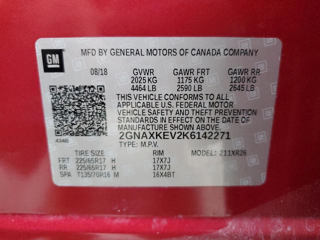 Photo 11 VIN: 2GNAXKEV2K6142271 - CHEVROLET EQUINOX 