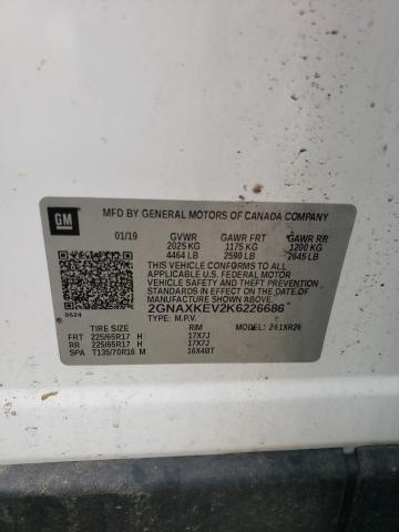 Photo 12 VIN: 2GNAXKEV2K6226686 - CHEVROLET EQUINOX LT 