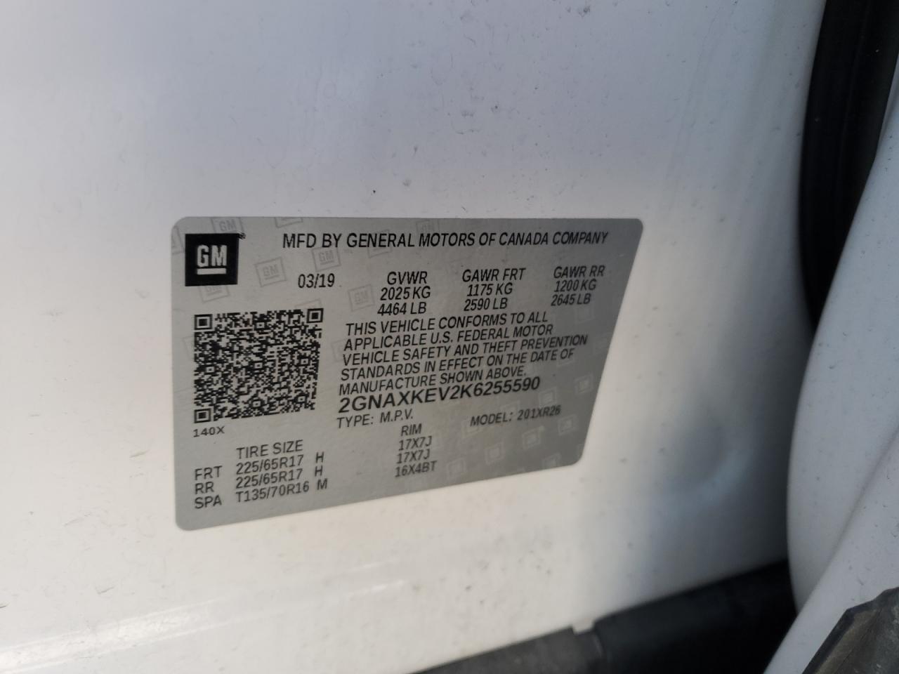 Photo 11 VIN: 2GNAXKEV2K6255590 - CHEVROLET EQUINOX 