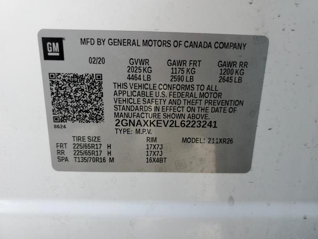 Photo 11 VIN: 2GNAXKEV2L6223241 - CHEVROLET EQUINOX LT 