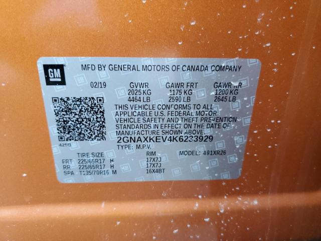 Photo 12 VIN: 2GNAXKEV4K6233929 - CHEVROLET EQUINOX LT 