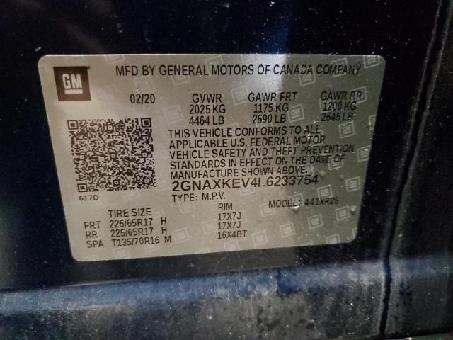 Photo 9 VIN: 2GNAXKEV4L6233754 - CHEVROLET EQUINOX LT 