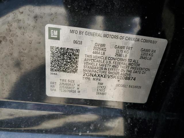 Photo 12 VIN: 2GNAXKEV5K6108874 - CHEVROLET EQUINOX LT 